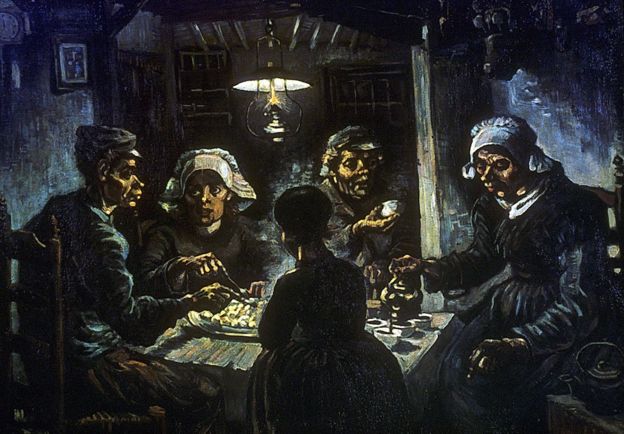 "Comedores de papás", por Vincent van Gogh en 1885