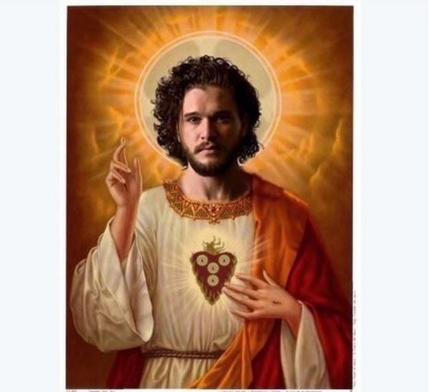Meme con Jon Snow como Jesús