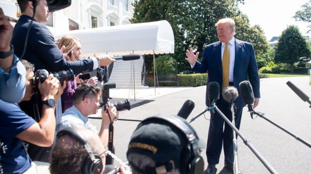 دونالد ترامپ در جمع خبرنگاران با سئوالات بسیاری درباره ایران روبه‌رو شد