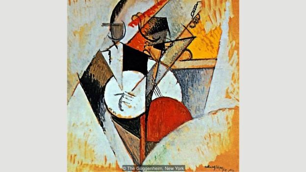 Tranh vẽ "Sắp Đặt Cho Nhạc Jazz" của Albert Gleizes, từ 1915, cho thấy jazz đã rất nhanh trở thành một ý tưởng gây ấn tượng cho nghệ sĩ và giới truyền thông khác.