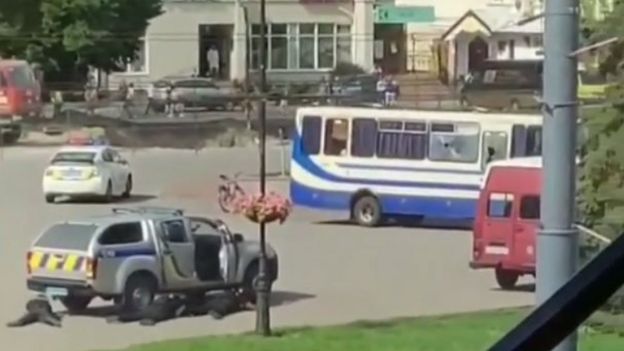 Фото захваченного автобуса с луцкого сайта "Конкурент"