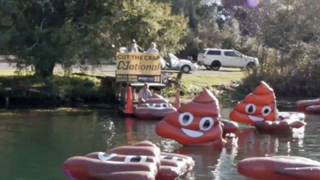 Campaigners launch inflatables into Lake Ohakuri