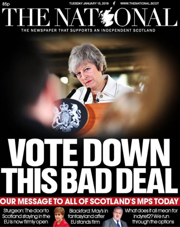 Scotlands Front Pages Brexit Vote And First Ministers Spat Bbc News 3955