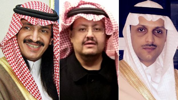 Príncipes Turki bin Bandar, Sultan bin Turki y Saud bin Saif al-Nasr