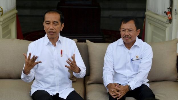 President Widodo announces Indonesia's first coronavirus cases at a news conference at the presidential palace in Jakarta, Indonesia