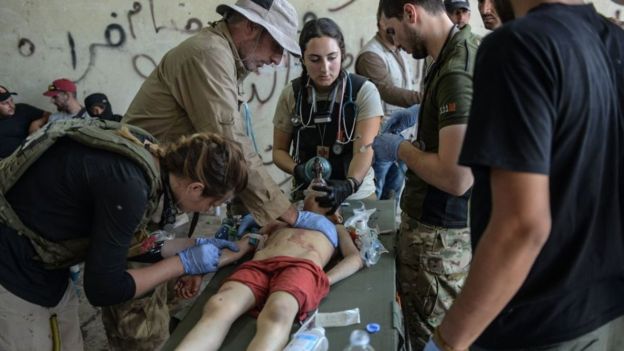 Un centro de atención médica en Mosul