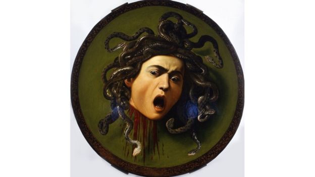 Ünlü İtalyan ressam Caravaggio'nun 1596-1598 yılları arasında yaptığı Medusa adlı eseri Uffizi Galerisi'nde sergileniyor.
