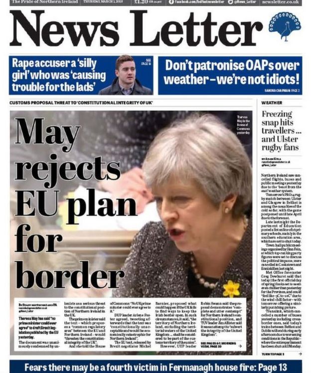 Ni Newspaper Headlines Brexit Battle And The Beast From The East