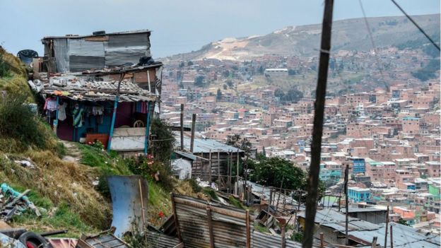 Barrio pobre en Colombia