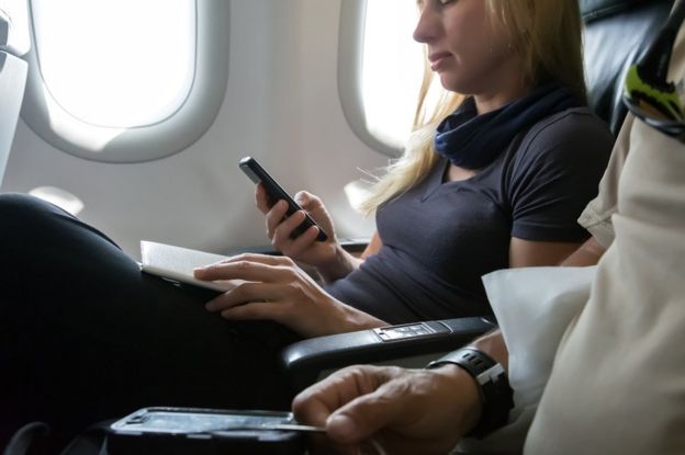 Smartphone on plane