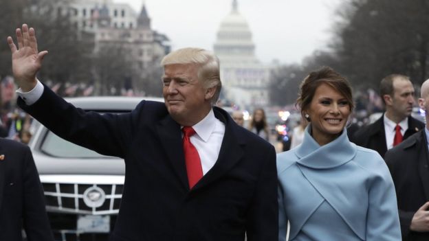 Donald Trump y su mujer