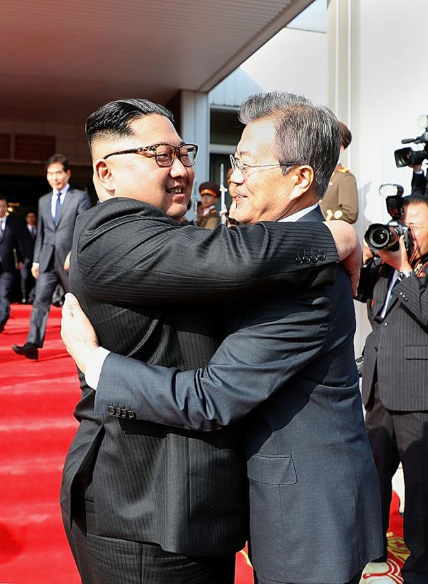 2018年5月26日,文在寅与金正恩在板门店会晤。