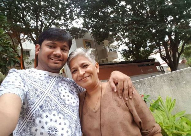 Gauri Lankesh with Kanaiya Kumar