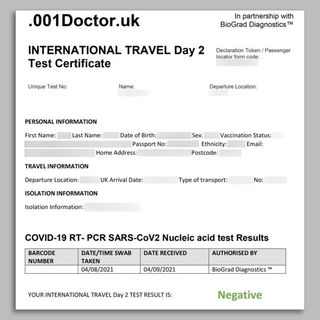 cvs negative covid test results example