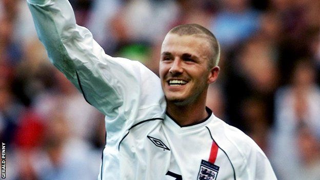 David Beckham celebrates, 2001.