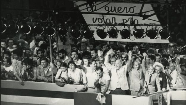 Comício por diretas em São Paulo em 1984