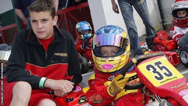 Jules Bianchi and Charles Leclerc as youngsters