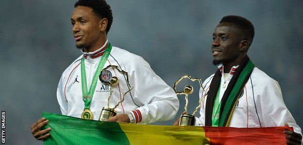 Abdou Diallo and Idrissa Gana Gueye are honoured by PSG