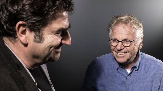 مخرج الفيلم رومين غوبيل (يسار) والسياسي دانييل كون-بينديت