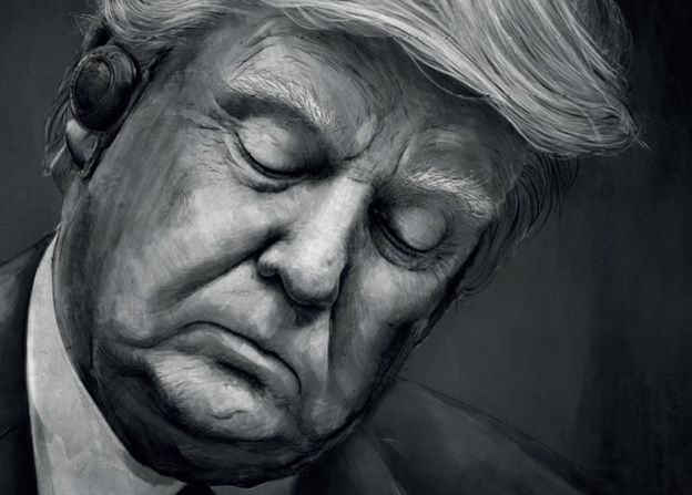 Un poster de Fritz-Kola con la imagen de Donald Trump