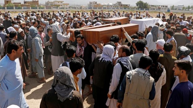 A funeral is held in Kabul