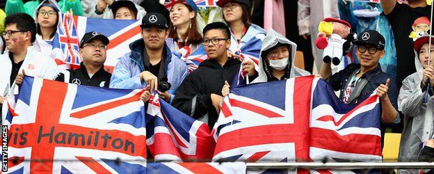 Lewis Hamilton fans at the Chinese Grand Prix