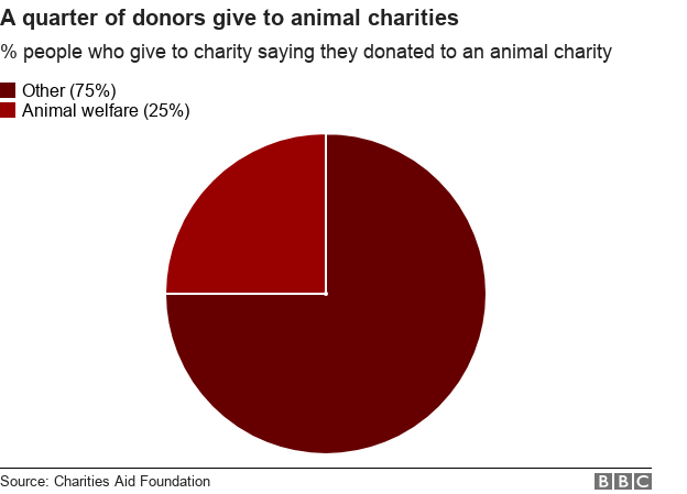 a quarter of donors give to animal charities