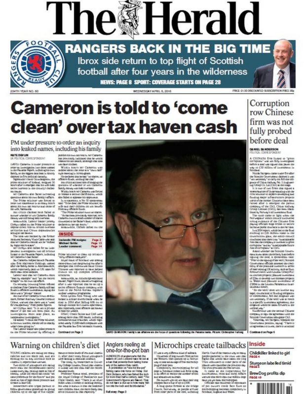 Scottish Papers China Deal And Granny Gives Birth Bbc News