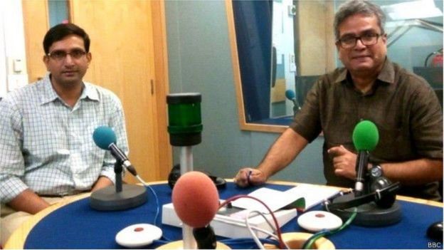 பிபிசி ஸ்டூடியோவில் ராணுவ வரலாற்றாசிரியர் ஸ்ரீநாத் ராகவன் மற்றும் ரெஹான் ஃபஜல்