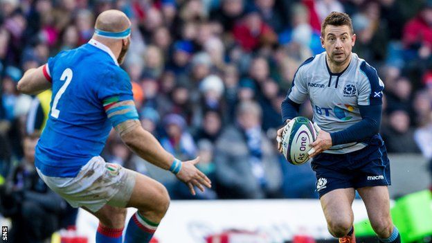 Greig Laidlaw in action for Scotland against Italy in the 2019 Six Nations