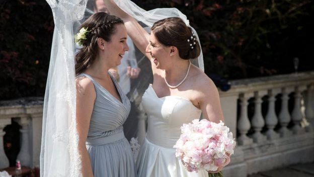 Lauren (right) and her bridesmaid