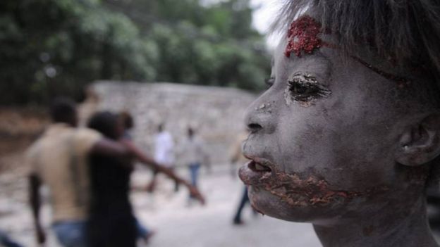 Víctima del terremoto en Hiaití de 2010.