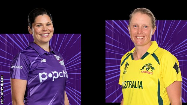 Northern Superchargers players Alice Davidson-Richards (left) and Alyssa Healy (right)