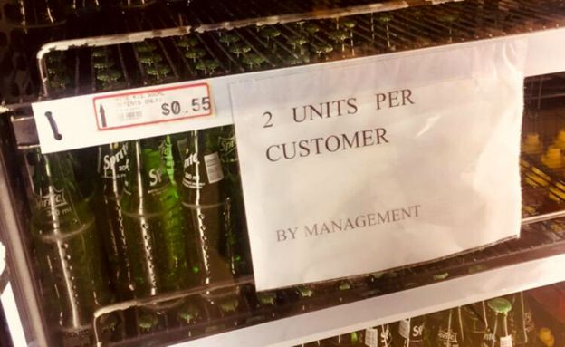 Notice saying "2 units per customer