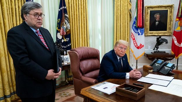 ABD Adalet Bakanı Barr ve Başkan Trump