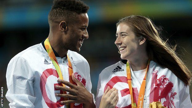 Libby Clegg (right) and her guide Chris Clarke
