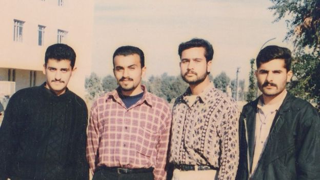 Basheer and Kareem with two other student friends in 1990s Mosul
