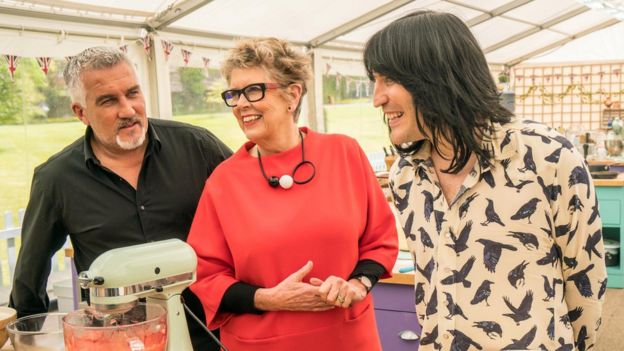 Paul Hollywood, Prue Leith and Noel Fielding