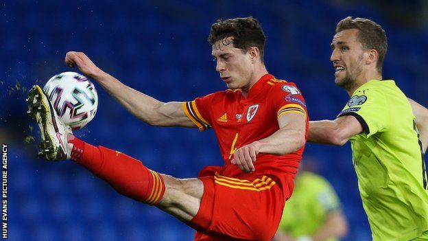 James Lawrence in action for Wales