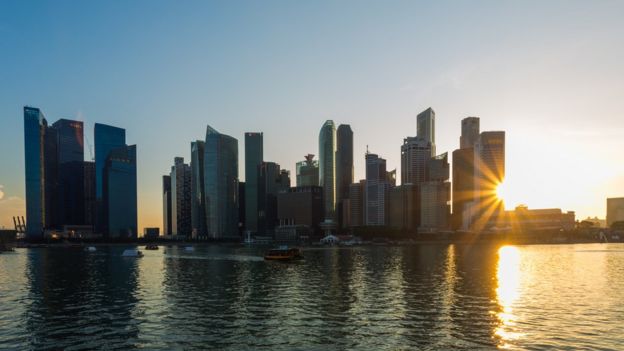 Skyline view of Singapore