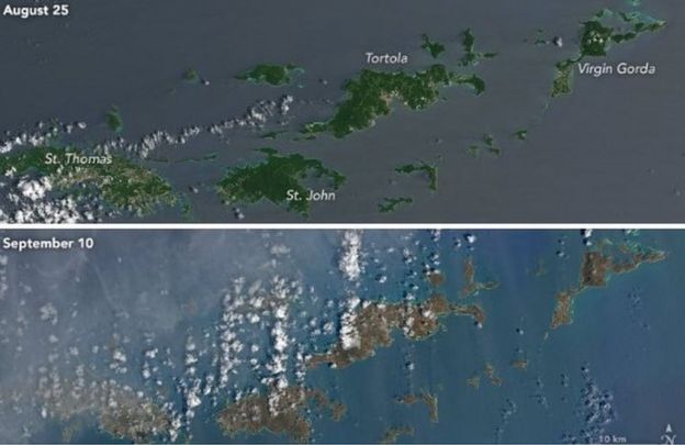 Virgins Islands before and after Irma