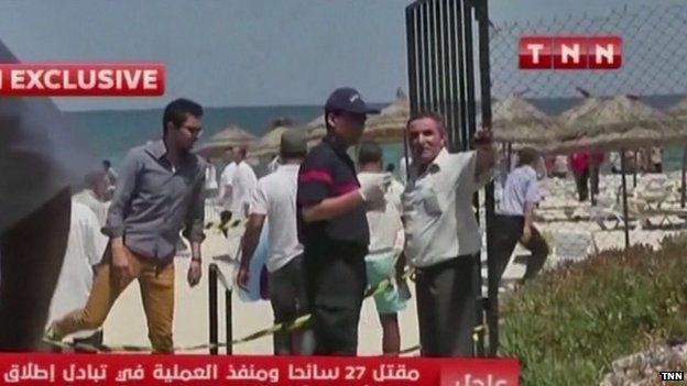 Tunisian TV images of the aftermath of the attack