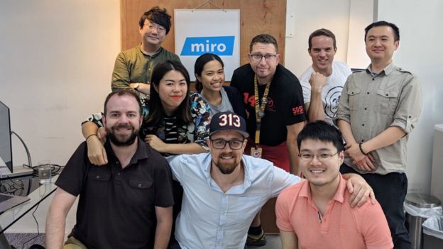 Picture of team at Miro, artificial intelligence startup, at their Hong Kong office