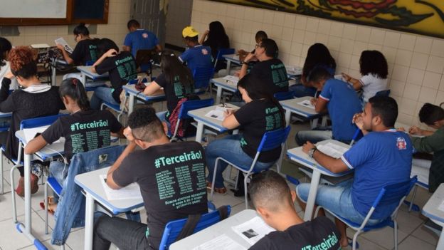 Sala de aula do ensino médio na Bahia, em foto de arquivo de 2016