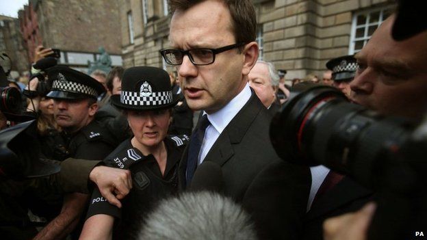 Andy Coulson leaving court