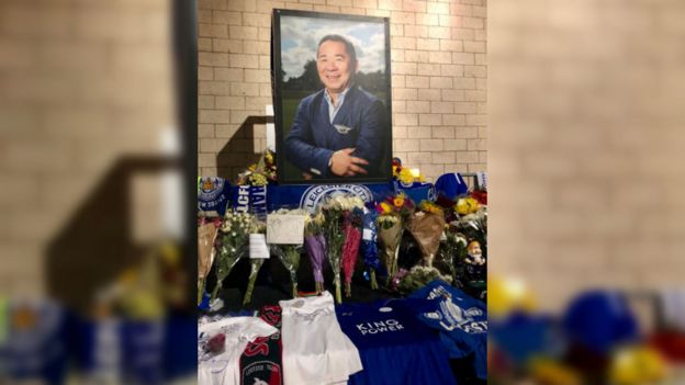 Tributes outside stadium