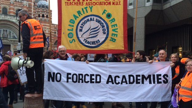 Teachers Protest Against Academy Plan - BBC News