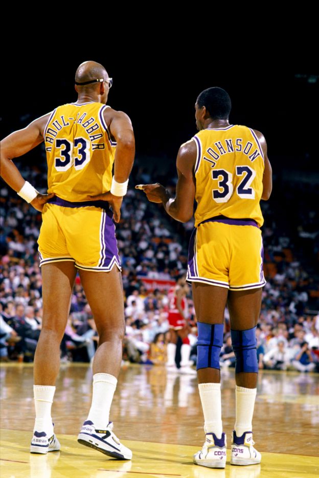 Kareem Abdul-Jabbar y Magic Johnson