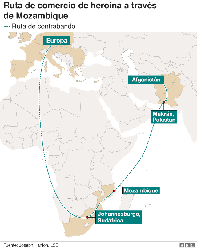 mapa de la ruta de contrabando