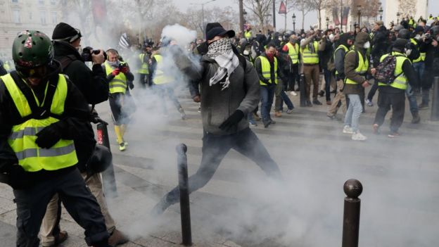 Tear gas used against protesters